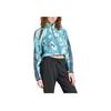 adidas Essentials 3-Stripes Animal Print High Pile Cropped Half-Zip Long Sleeve Sweatshirt Women Tops Blue IY0148