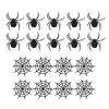 2 Set Black Spider Garland Home Decoration Thick Felt Spooky Hanging Spider Web Banner for Haunted Mansion Home Mantle