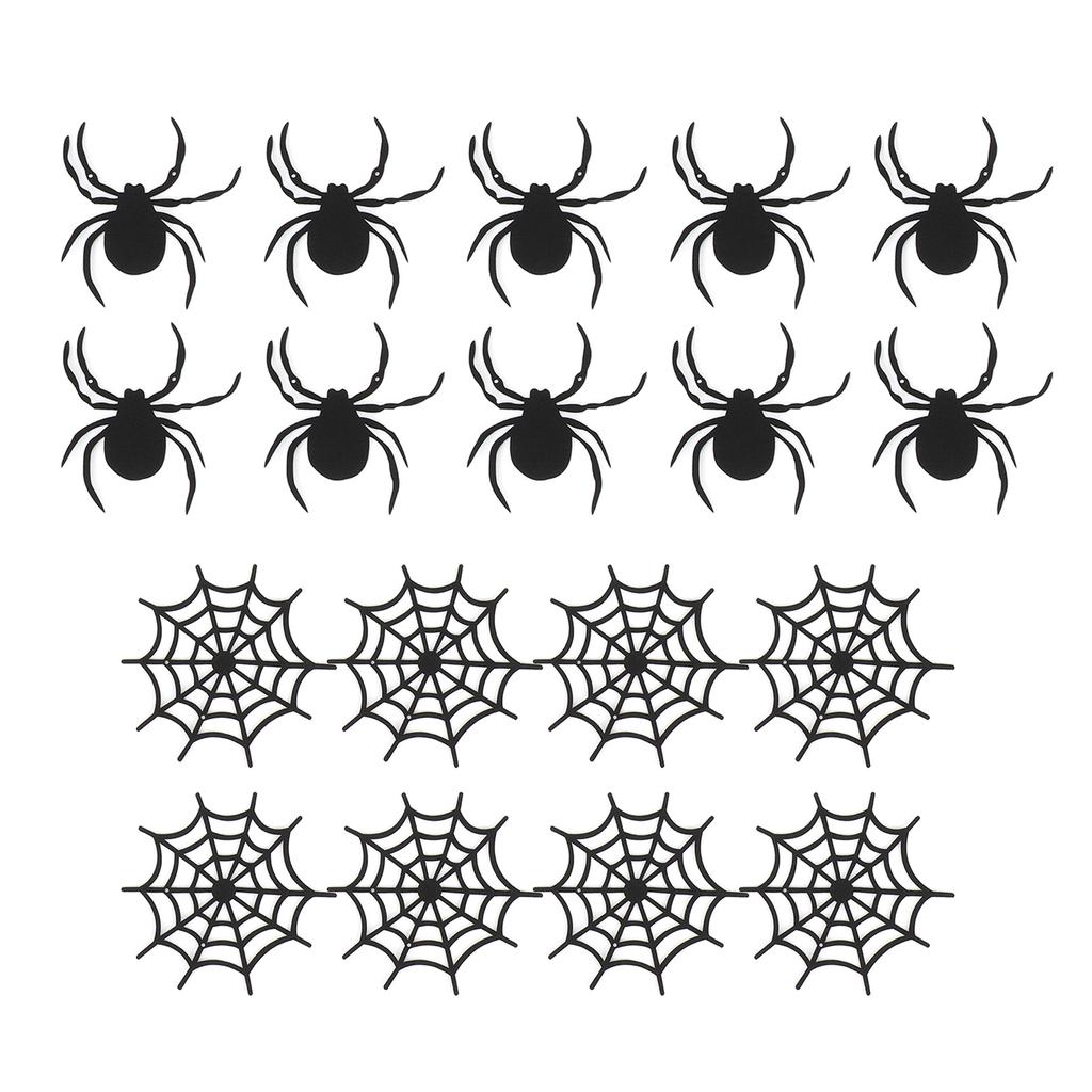 2 Set Black Spider Garland Home Decoration Thick Felt Spooky Hanging Spider Web Banner for Haunted Mansion Home Mantle
