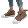 Foreign trade large size 2024 new cloth surface solid color high-top casual thick-soled versatile canvas shoes tide