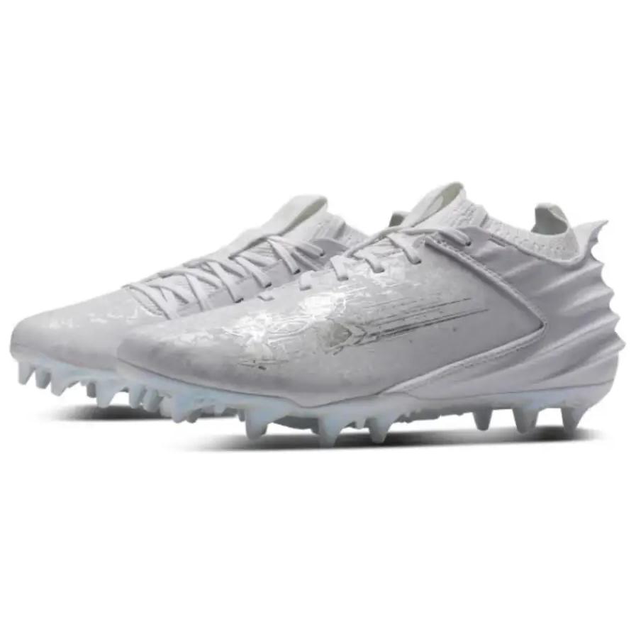 Under Armour Men's Blur 2 MC Suede White Metallic Silver Football Cleats 3027978-101