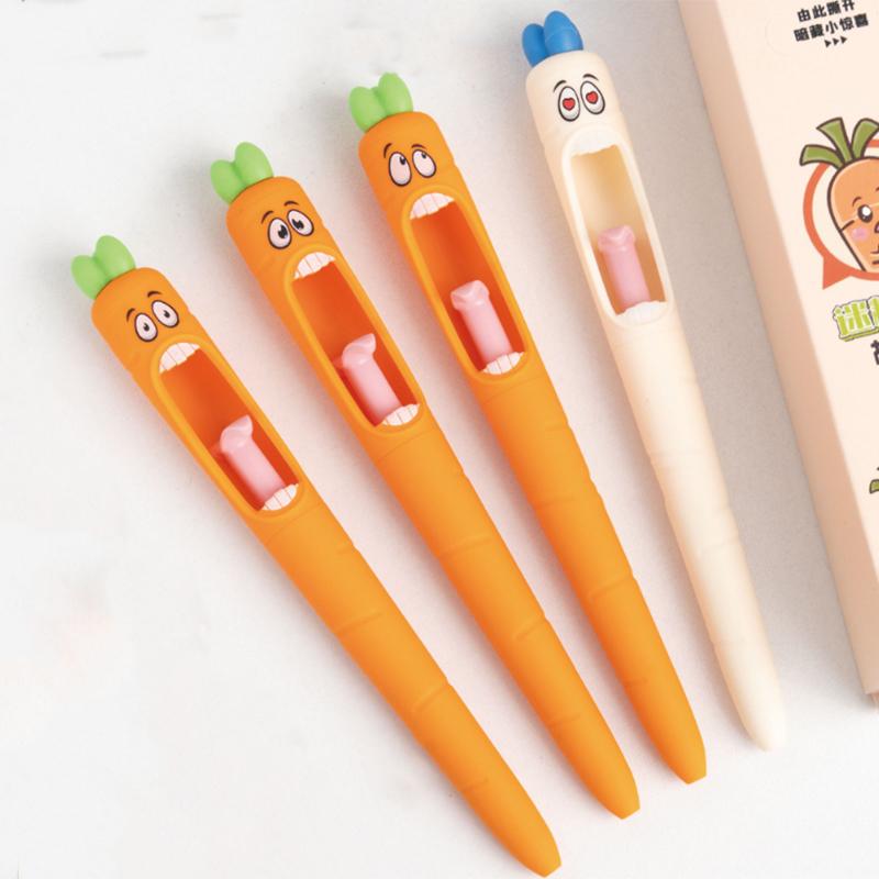 1 Piece Lytwtw'S Amusing Stationery Kawaii Gel Pen School Office Supplies Creative Carrot Funny Recreation Cute Gel Pen