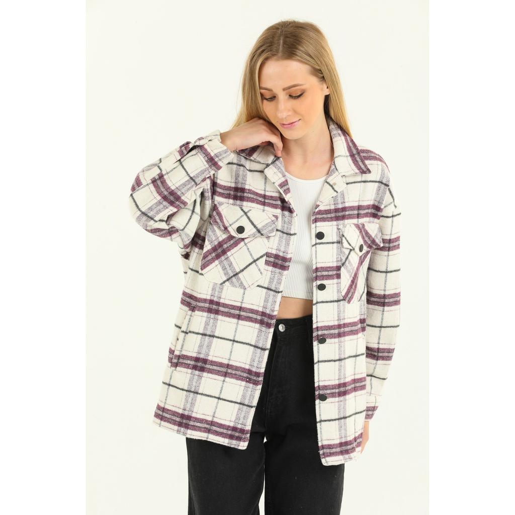 Langes Holzfällerhemd aus Baumwolle mit Karomuster