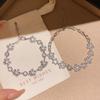 Korean Style Zircon Flower Bracelet: Silver Star Adornment, Simple & Elegant Design, Light Luxury Women's Hand Jewelry