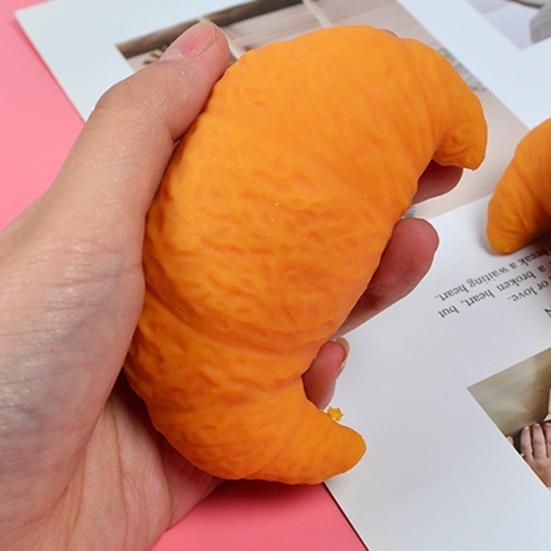 TPR Simulation Croissant Squeeze Toy Bread Shape Sensory Stress Relief Toy Decompression Simulated Food Fidget Stress