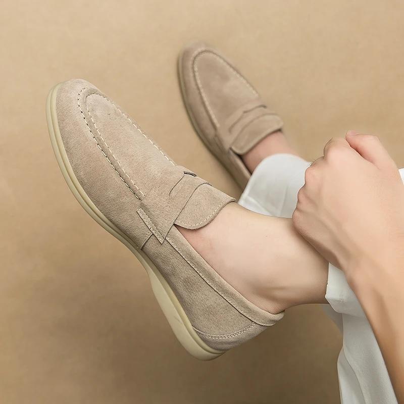 Fashion Luxury Brand Mens Casual Shoes Fashion Slip On Designer Loafers High Quality Leather Driving Shoe Lightweight Mocassins Hombre
