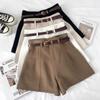 Women's 2025 Korean & Hong Kong Style High-Waisted A-Line Wide-Leg Shorts: Retro Spring/Summer Casual Wear