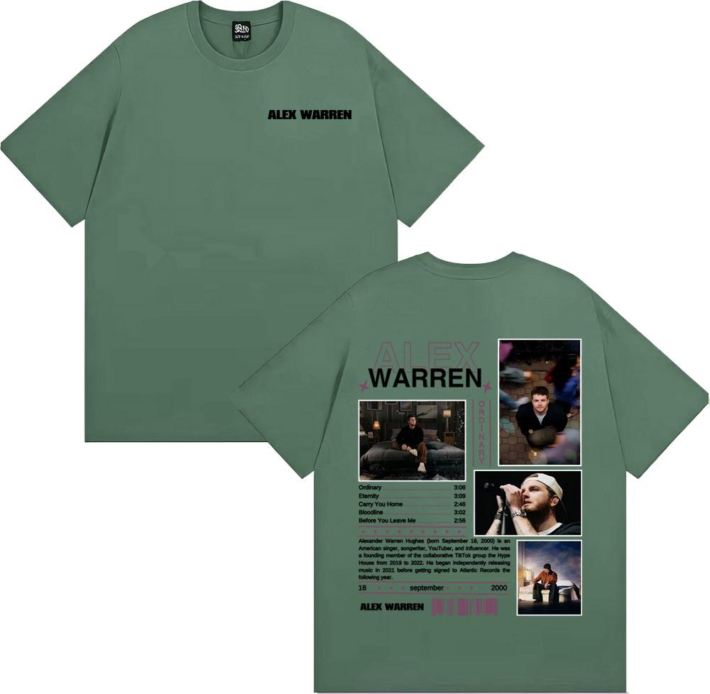

Rapper Alex Warren Ordinary Album Tour T Shirts Mens Clothing High Street Hip Hop Punk Tshirts Casual Cotton Oversized Tshirt 4XL