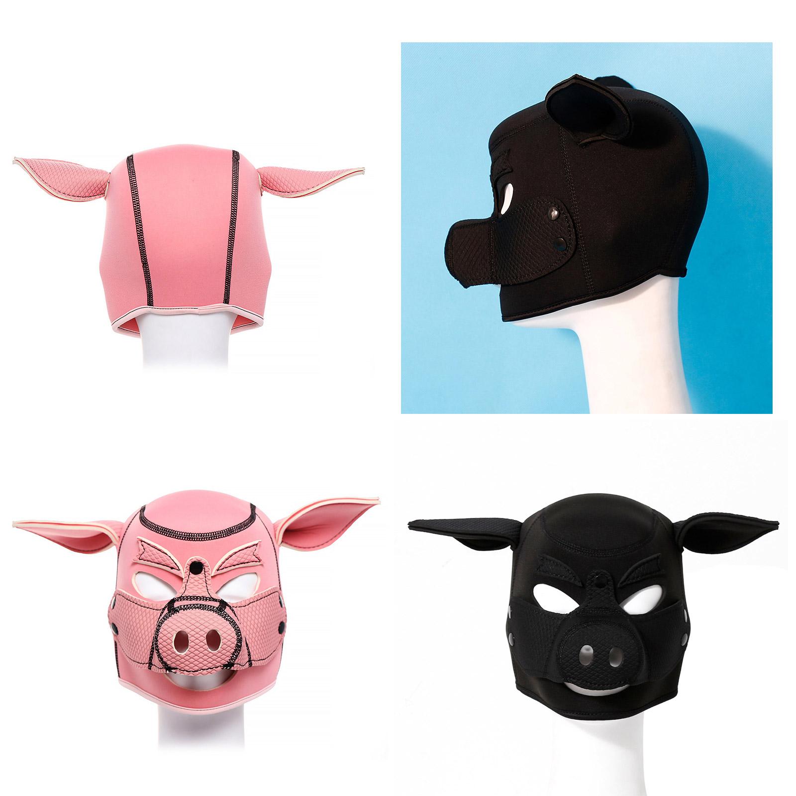 

Маска свиньи, губка, свинья, головной убор, маска на всю голову, маска для головы животного, костюм для косплея, маски для головы свиньи для взрослых и детей, подарки чёрный