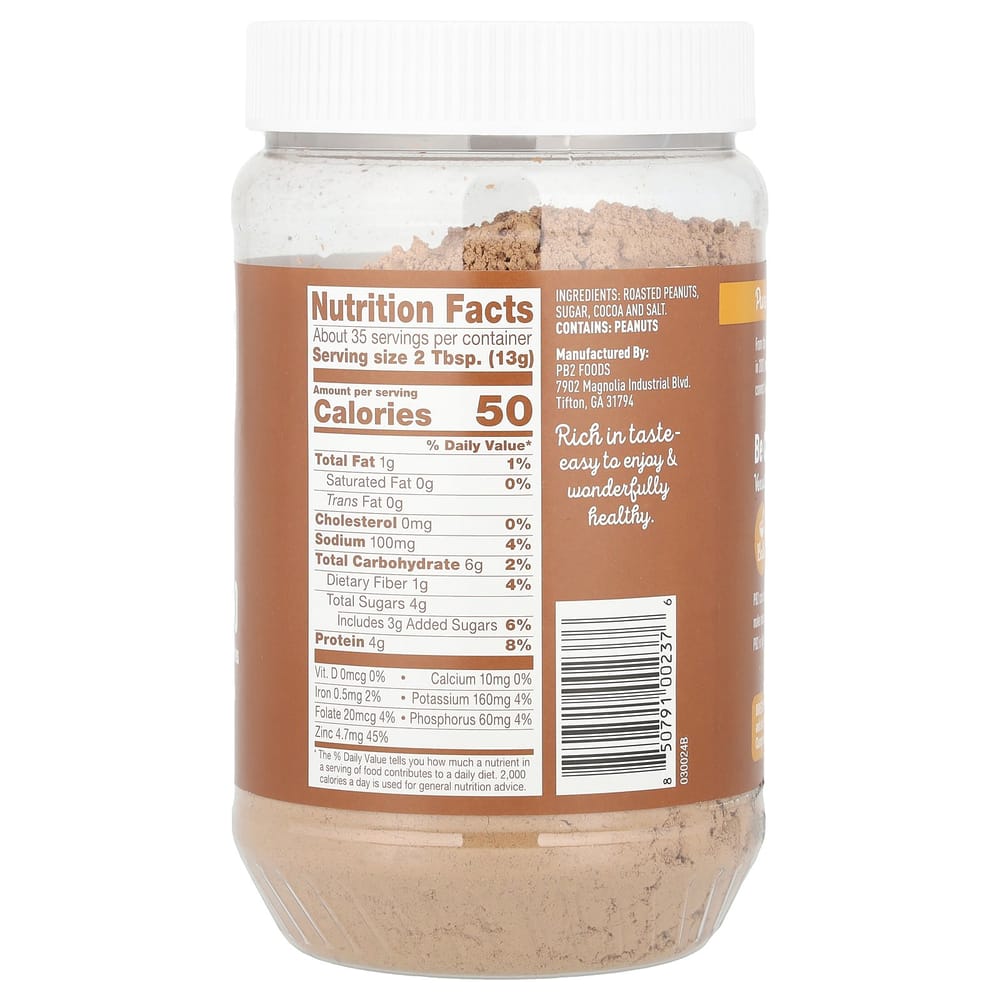 Bell Plantation PB2 Premium Chocolate Flavored Powdered Peanut Butter, 16 oz (453.6 g)