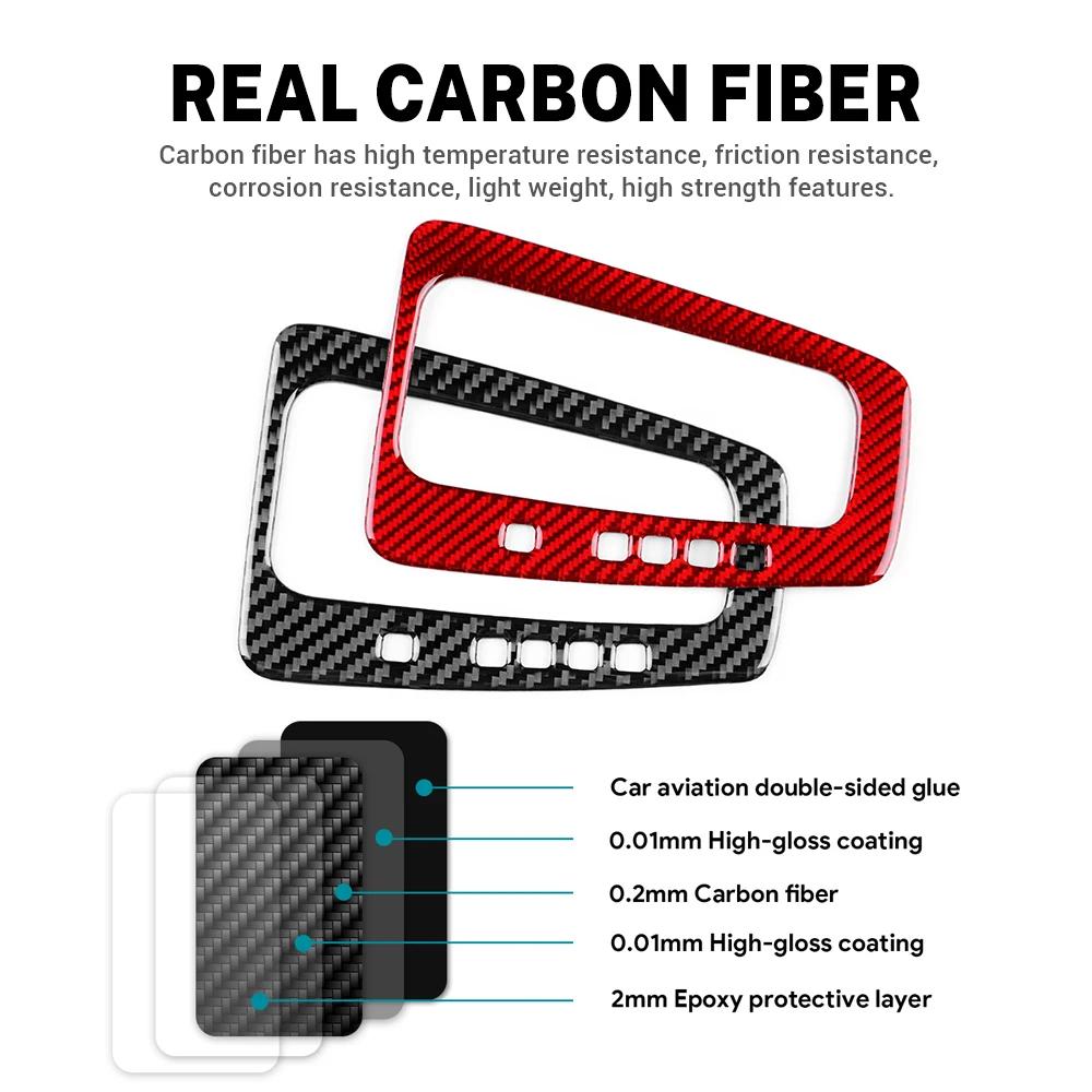 For Ford Focus SE 2015 2016 2017 2018 Real Soft Carbon Fiber Sticker LHD Car Gear Shift Panel Interior Trim Accessories