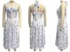 2025 European & American Style Summer Slim Spaghetti Strap Printed Halter Lace Dress