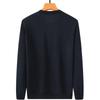 Men's Fleece-Lined Round-Neck Sweater for Autumn/Winter - Warm Knitted Base Layer for Dad or Grandpa