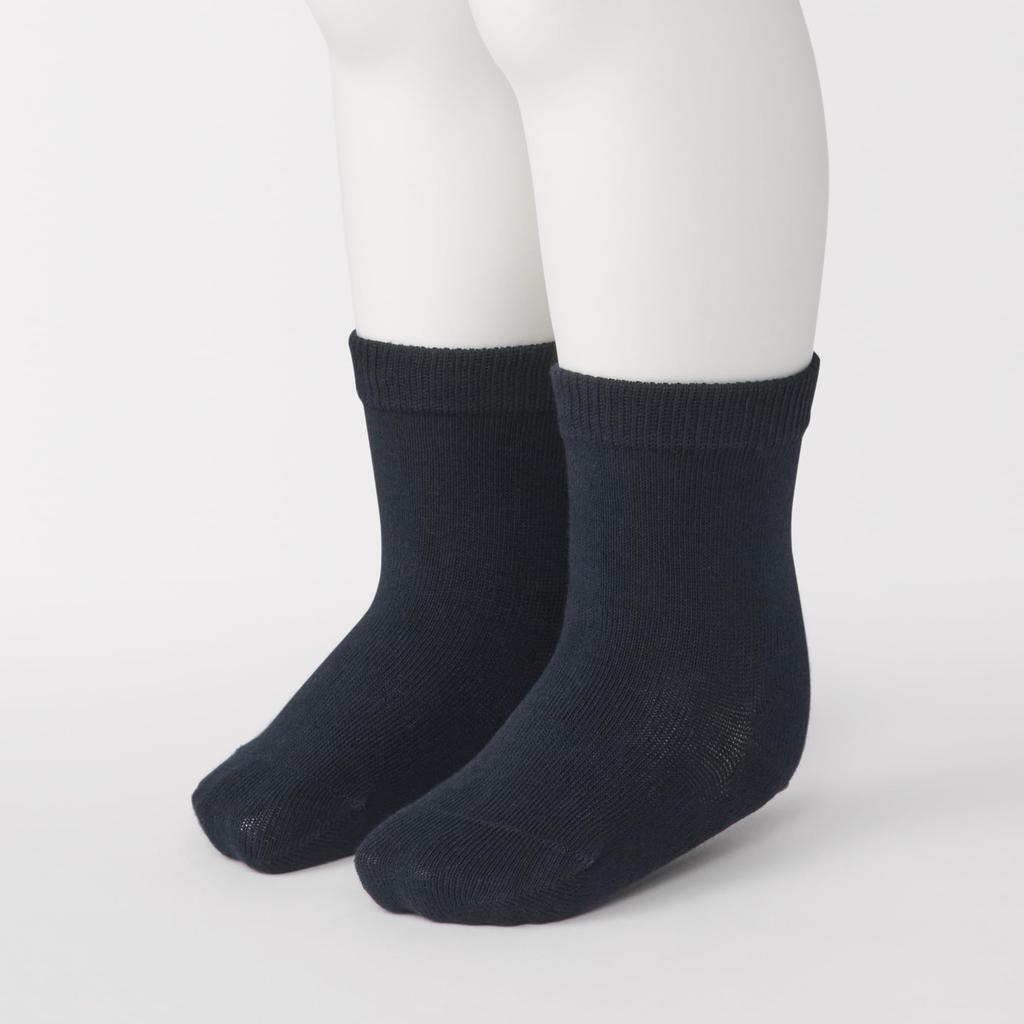 MUJI Baby Socks of Unisex Baby DAM44A5A Sizes Right-Angle (Set 3) Blue, 11-15cm