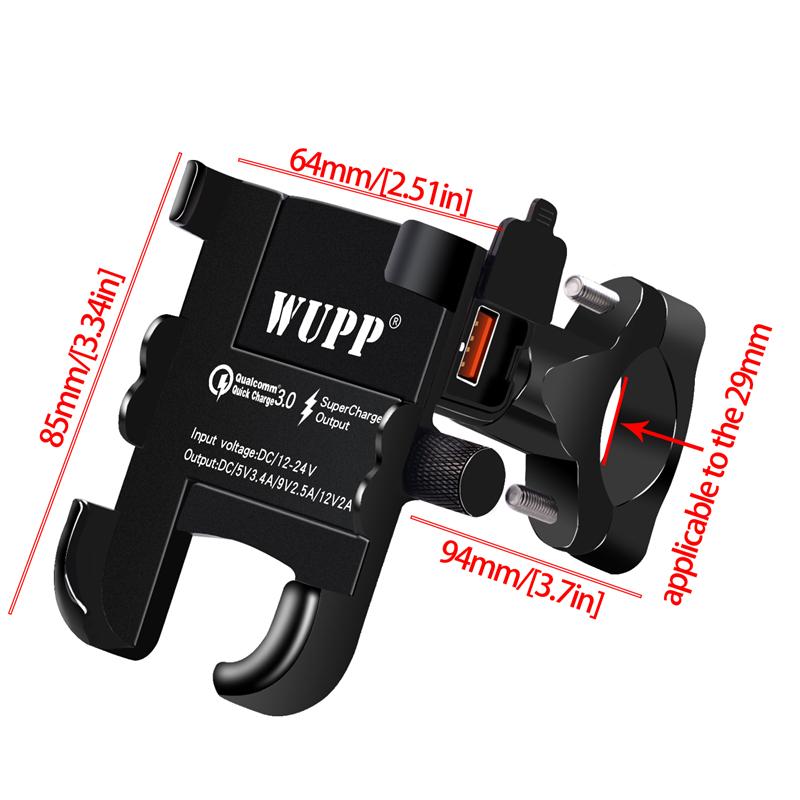 LMoDri Universal Phone Holder QC 3.0 Motorcycle USB Charger Waterproof 12V MotorBike Mobile Phone Mount Power Adapter