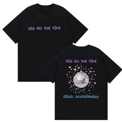 Cały czas całuj Okazjonalnie Disco Koszulki z nadrukiem Harry Styles Moda Krótki rękaw T-shirt Mężczyźni Kobiety Lato Czysta Bawełna Koszulka