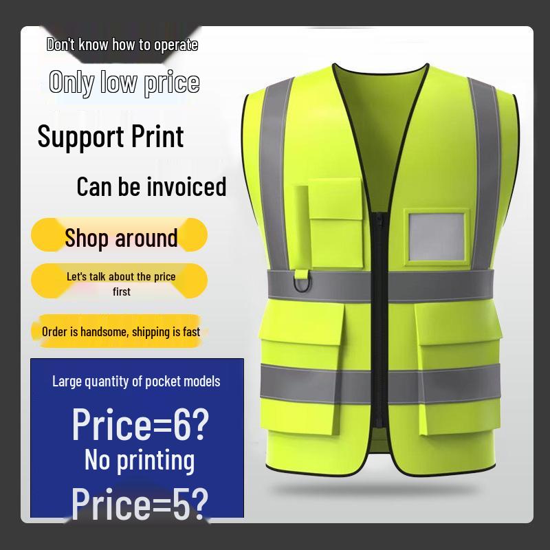 Multi-Pocket Reflective Vest for Drivers, Sanitation, Traffic, Cycling & Construction