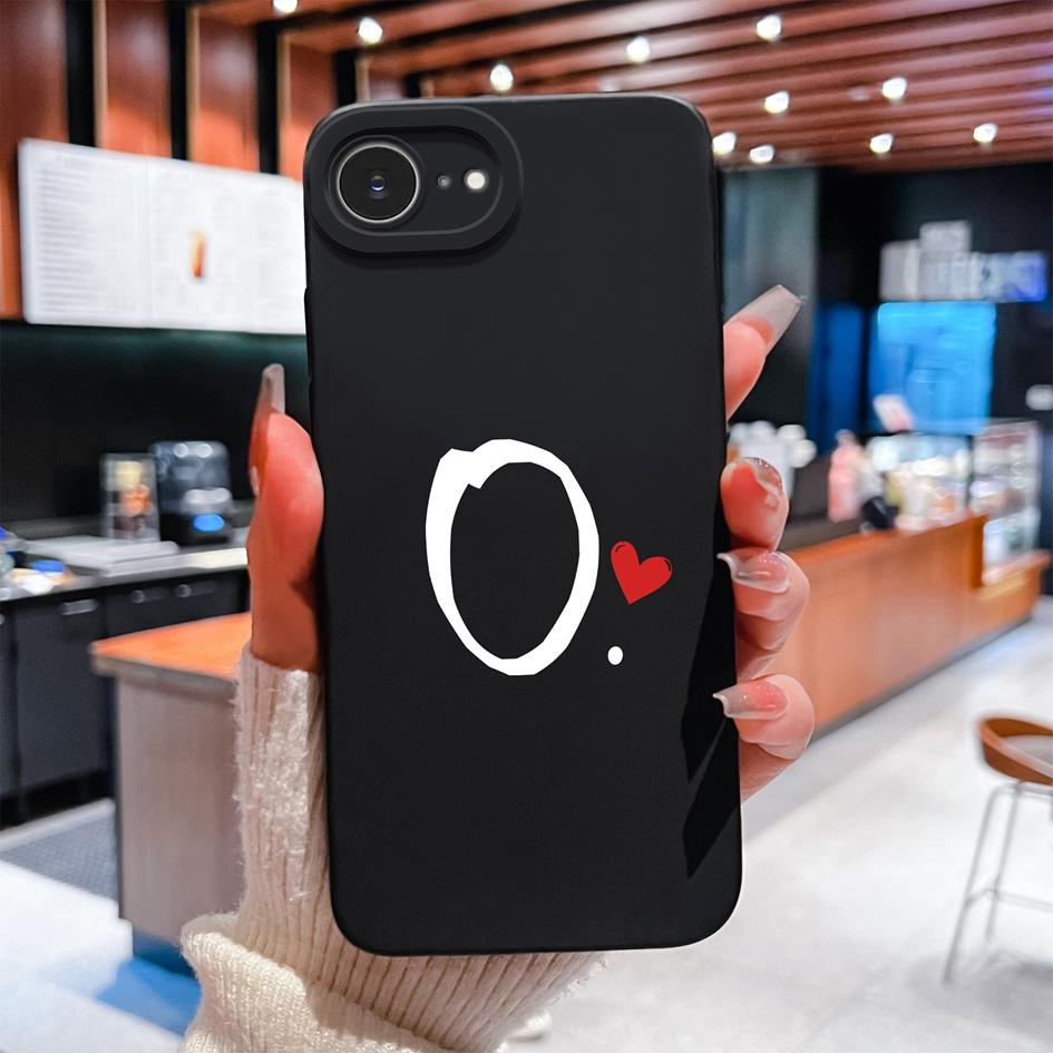 Phone Cover For Apple iPhone 16e 16 15 14 13 Pro Max Plus Pretty Red Love Heart Letter Pattern Soft Silicone Anti Fall Protective Case For Apple Shell