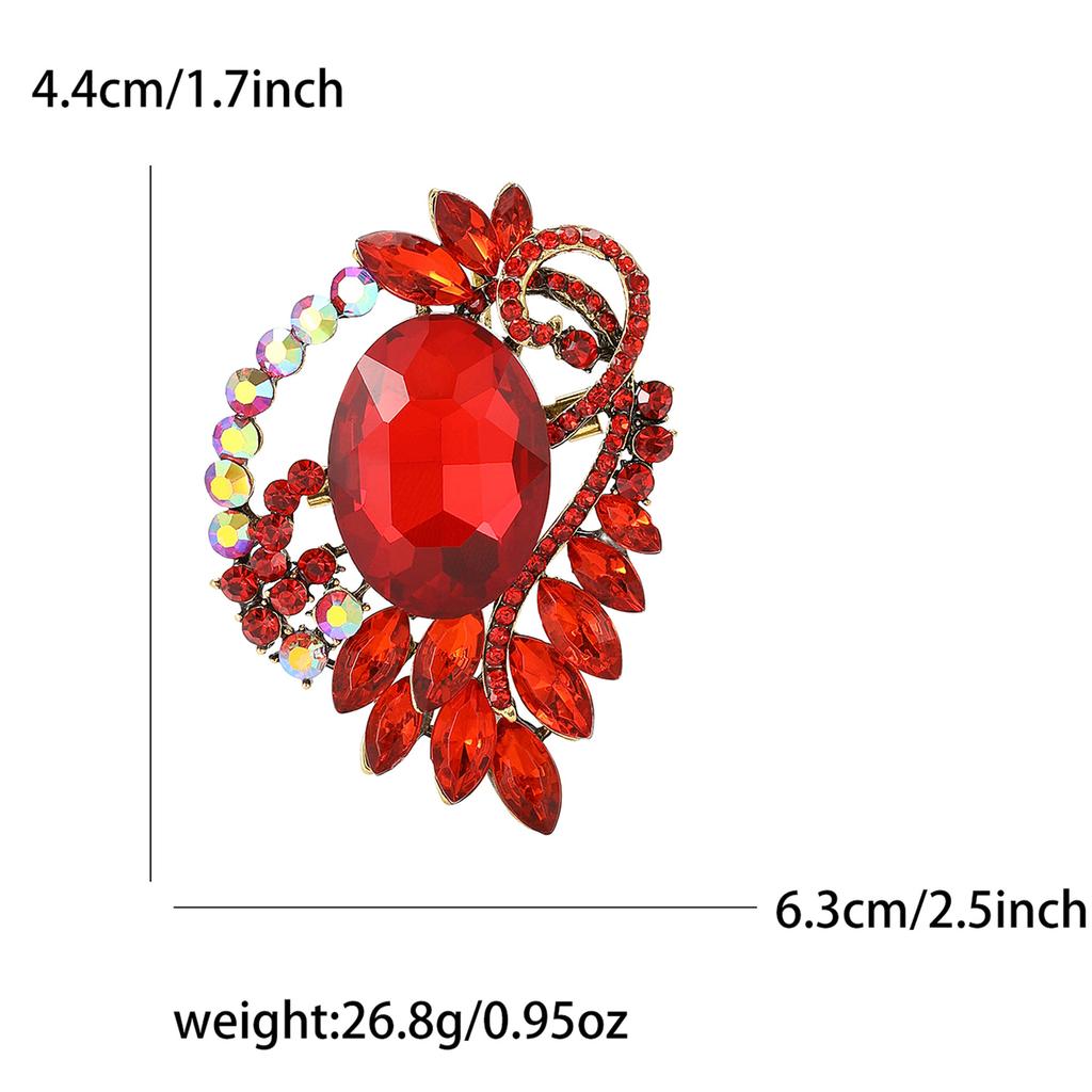 Broșă din sticlă cu strasuri rafinate din aliaj de calitate înaltă. Broșă rafinată pentru femei, haină șal, corsaj, bijuterii.