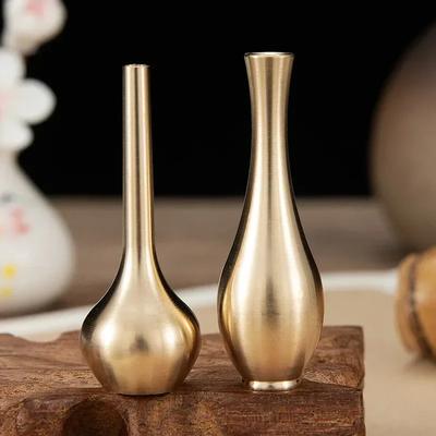 1Pcs Brass Incense Holder Mini Metal Vase Decoration Living Room Bedroom Home Decor Unique Gifts