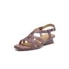 Fashion New Summer Sandals Genuine Leather Women Shoes Square Toe Sandals for Women Fashion Roman Sandals Shoes Chunky Heels Purple;