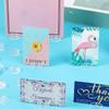 WTEMPO Mini Card Stands Place Card Holders Clear Paper Board Photo Clips Party Table Number Holders Office Business Price Tags Menus Labels