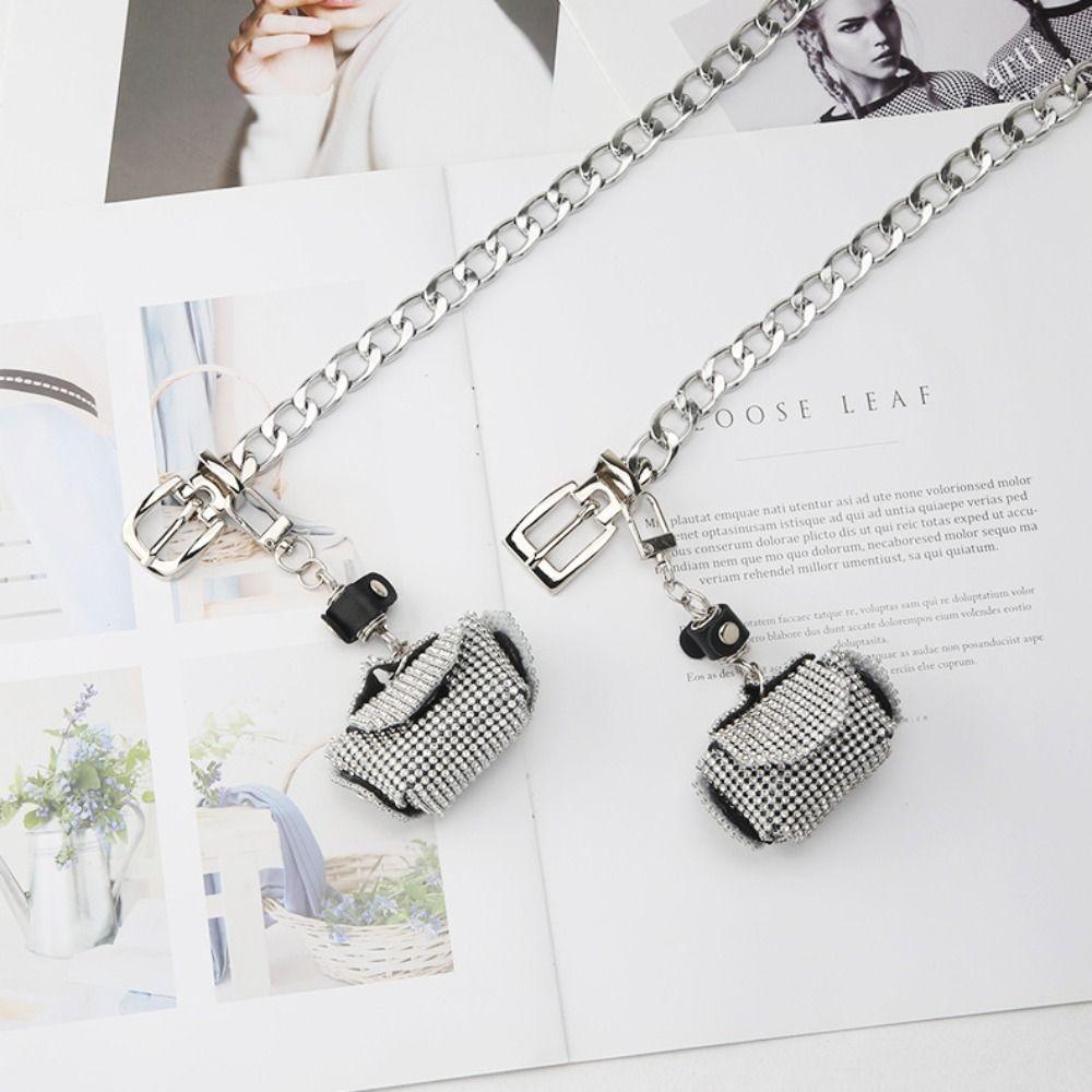 Detachable Women Waist Bag PU Women Belt Portable Metal Waist Chain  Female