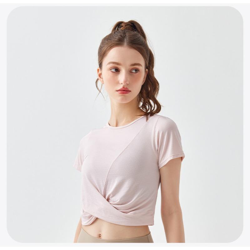 Damen Sommer Einfarbig Crossover Yoga Wear Übung Top