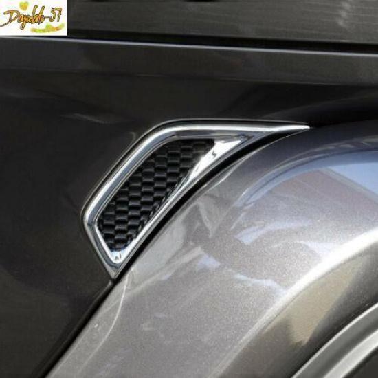 2x Chrome ABS Car Leaf plate Air Inlet Trim Cover For -22 Jeep Gladiator JT