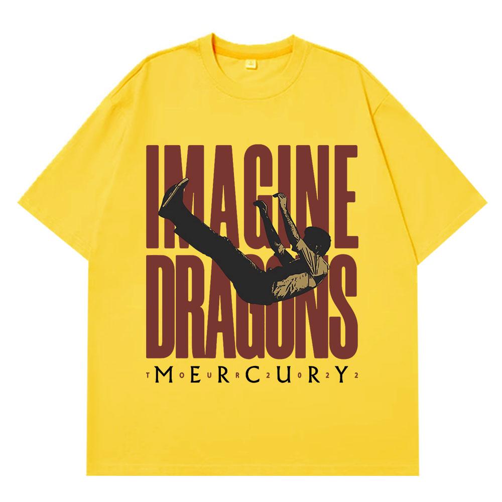 Imagine Dragons Mercury Tour Concert T Shirt Hip Hop Rock Band Tshirt Unisex Women Harajuku Cotton Loose Short Sleeve Top Unisex