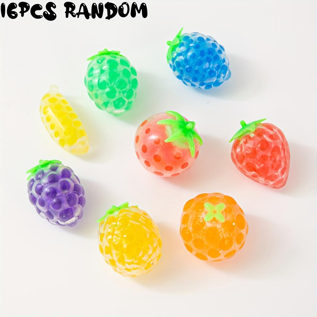 8 Stück Simulierte Frucht Quetschspielzeug Set Perlengefüllte Stressabbau Spielzeug für Kinder Erwachsene Halloween Weihnachtsfeier Mitgebsel