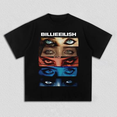 Billie Eilish Y2k grafiki 100% bawełna koszulka unisex 2026 Nowa Okrągły dekolt Krótki rękaw męska Damska moda hip-hop T-shirt fan gif...