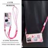 KEYSION Crossbody Strap Phone Case for Redmi Note 13 Pro 4G 5G Cute Cartoon Long Lanyard Mirror Shockproof Cover for POCO X6 M6 Pro 4G