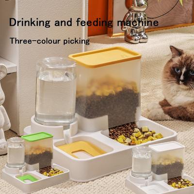 Pet Cat Food Bowl 2-in-1 Automatic Dog Cat Food Feeder and Water Dispenser Multi-purpose  Food Container Pet Supplies