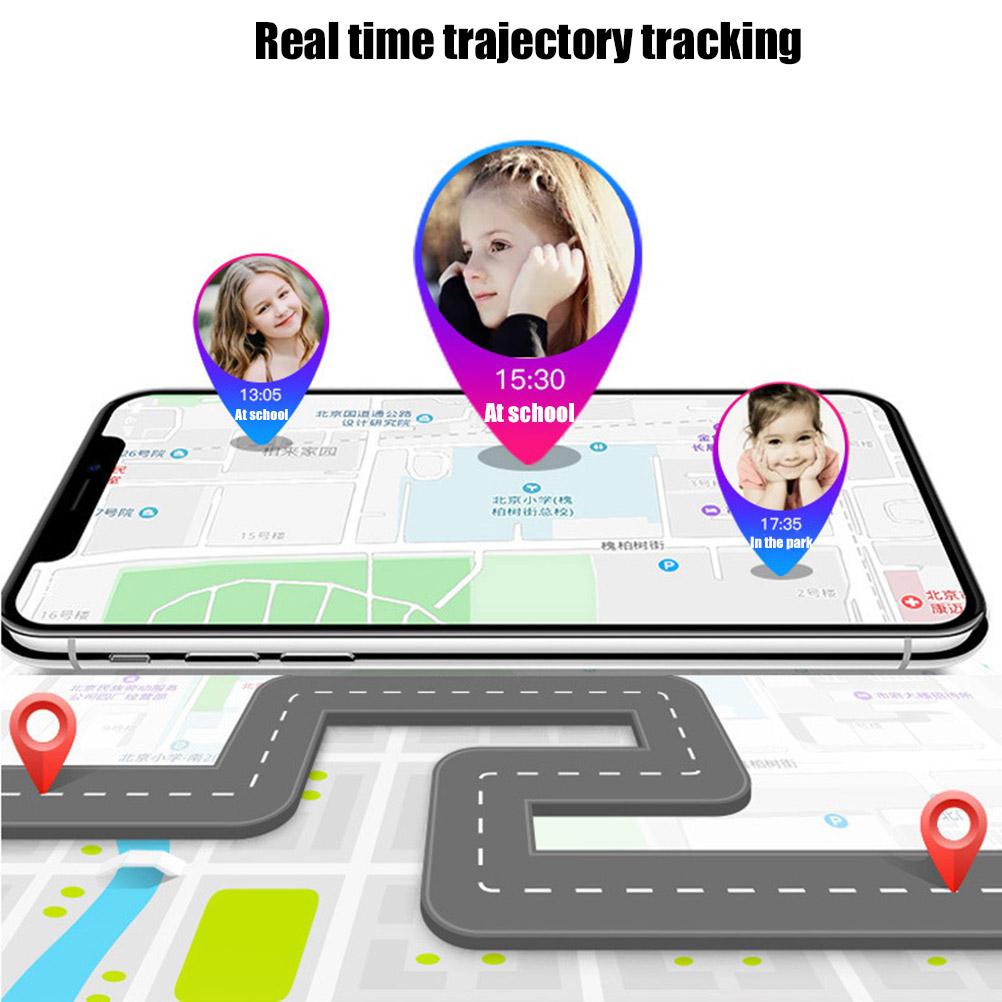 Kids Smart Watch 4G GPS Waterproof Touch Camera Phone Student Tracker Blue Gray Strap