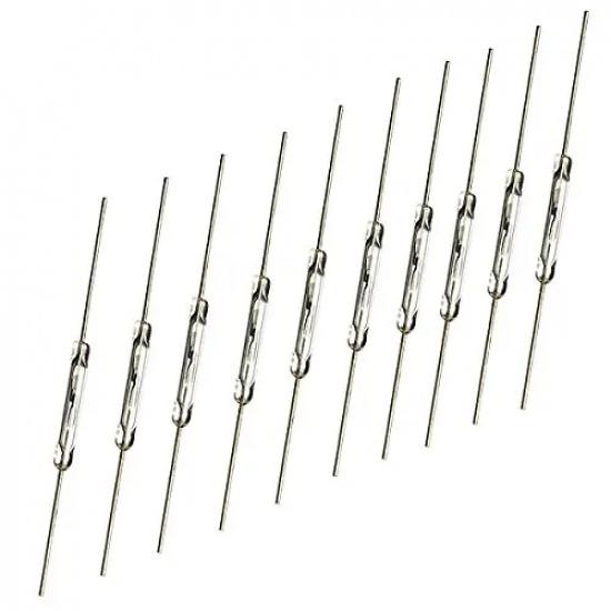 10pcs N/O Reed Switch Magnetic Switch 2 * 14mm Normally Open Magnetic Induction Switch