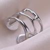 1pcs Crown Heart Shell Charm Ring Two/Three Layered Adjustable Stainless Steel Rings For Women Men Accessories Vintage Jewelry
