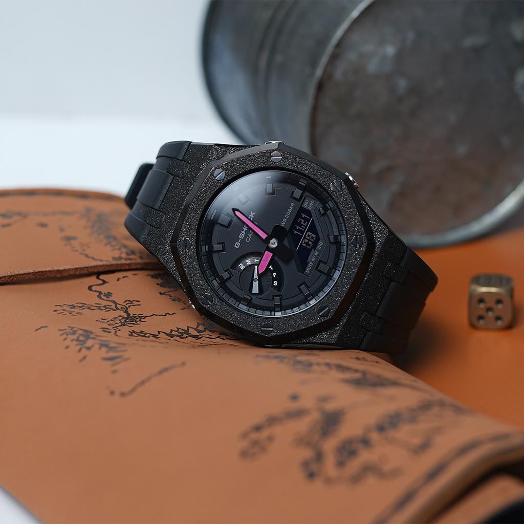 Casio Herren Flüssigkristall/Analog Dual-Display Serie Schwarze Uhr GA-2100-7A-