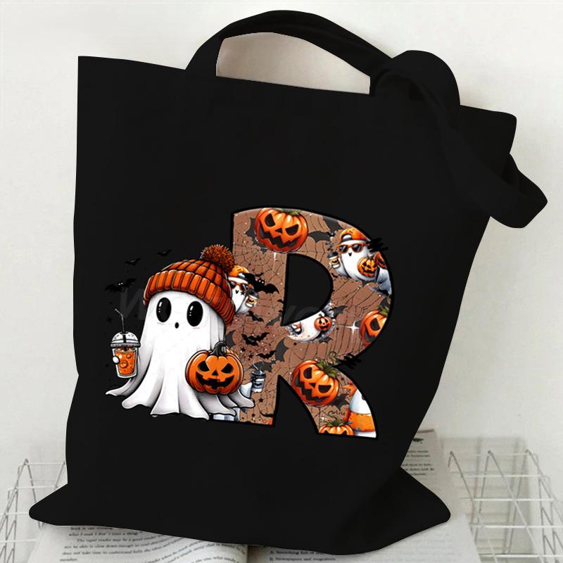 26 Letters Personalized Printing Trend Handbag Commuter Shoulder Bag Canvas Bag