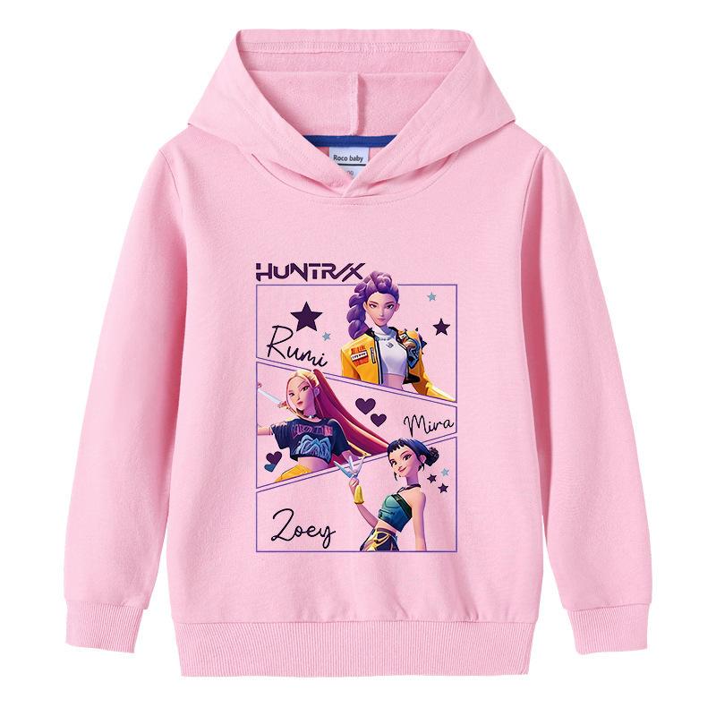 Kid's Loose Casual Pullover Hoodie KPop Demon Hunter Street Fashion Printed Top