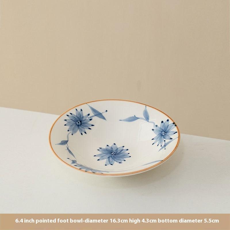 Retro Hotel Tableware High-Looking Japanese Hand-Painted Breakfast Plate Shallow Bowl for Cold Dishes Dishes Plates Dining Plate