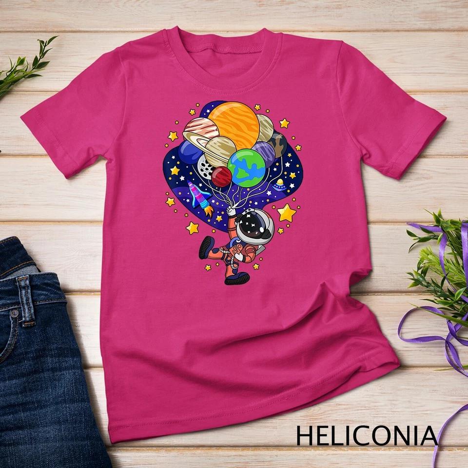 Outer Space Astronaut Spaceman Astronomy Earth Mars Planets Unisex T-shirt 4 S