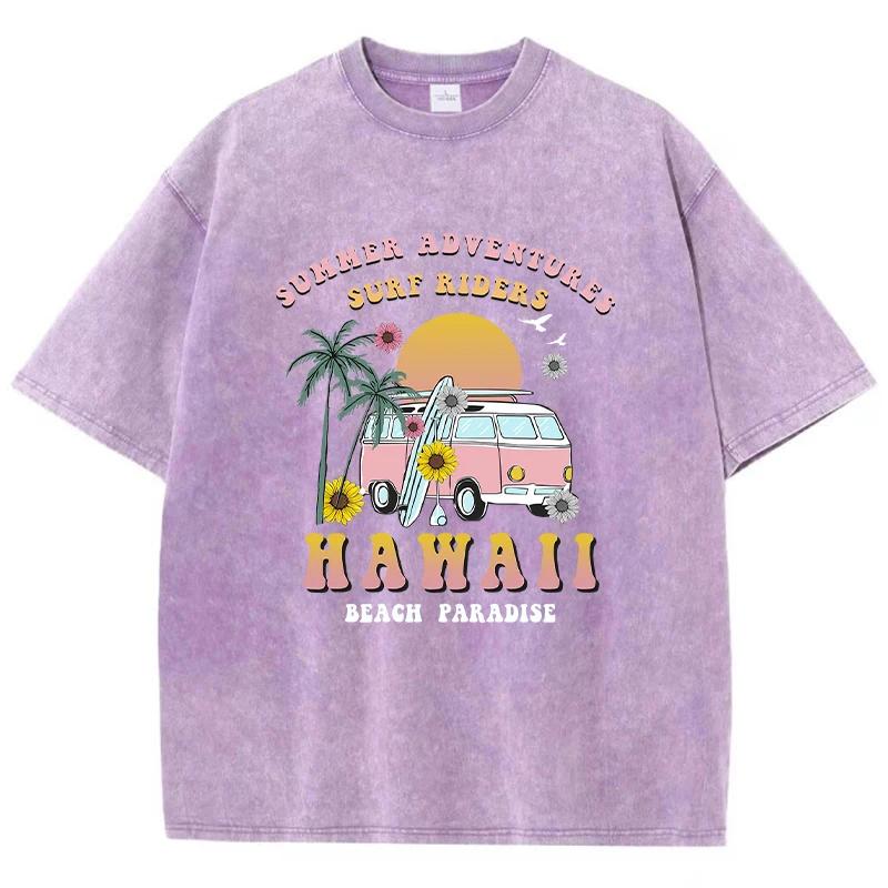 Unisex Short Sleeved T-shirt Summer Casual Washed Short Sleeved Pure Cotton S разноцветный