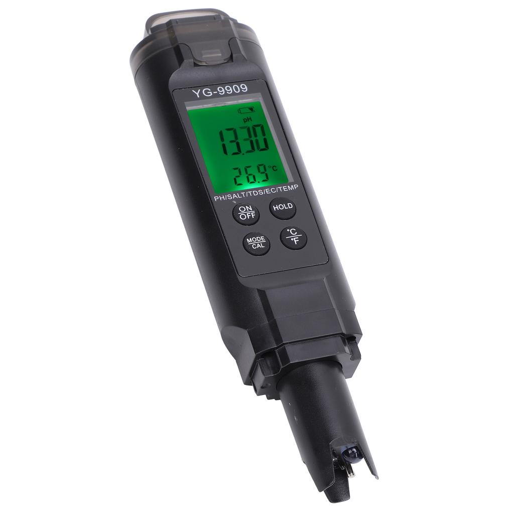 Water Quality Tester 5 In 1 Fish Tank Backlit LCD Screen Digital PH EC TDS Temp Meter