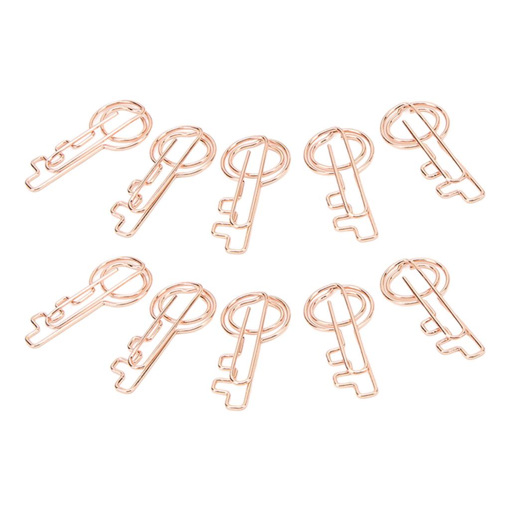40PCS Key Paper Clip Metal Plating Portable Slip Resistant Bright Color Compact for Office School Ho