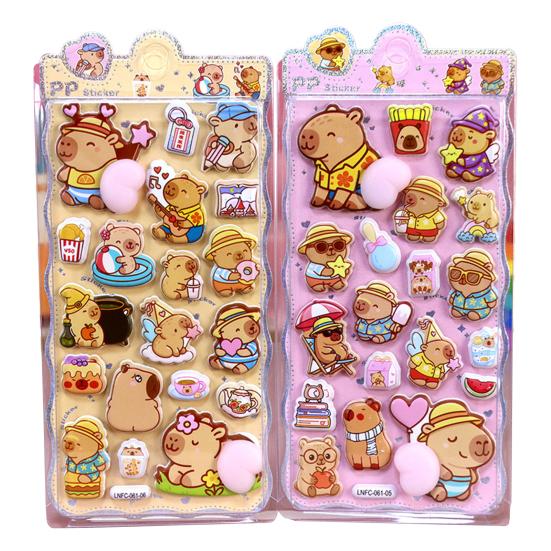 

3D Puffy Stickers Panda Rabbit Bear Animal Squishy Stickers for Kids Cute Bubble Butt Stickers for Crafts Phone Case Decor C