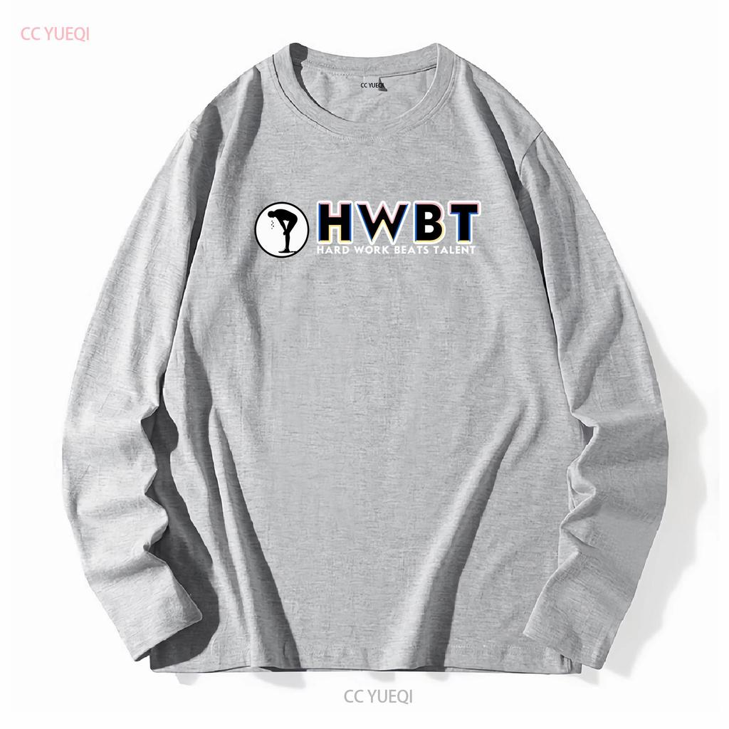 T SHIRT HWBT HARD WORK BEAT TALENT MOTIVATIONAL BLACK XL vintage Washed Casual designer clothes graphic Breathable Stylish