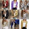 Lente Nieuwe Damesmode Opstaande Kraag Patchwork Pailletten Jas Kort Casual Veelzijdig Bovenkleding