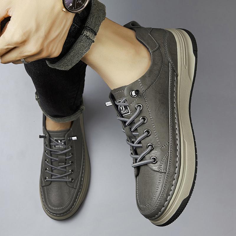 Mode Herbst und Winter Herren Freizeitlederschuhe Mode Business Echtes Leder Laufschuhe Outdoor Rutschfest Schnürschuhe Oxford Schuhe