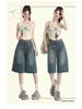 Women's High-Waist Loose Wide-Leg Cropped Jeans - Summer 2025 Slimming Straight Fit